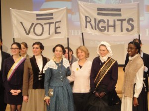 Cast and crew of exceptional performance with author at Skidmore College, January 2014